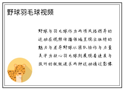 野球羽毛球视频